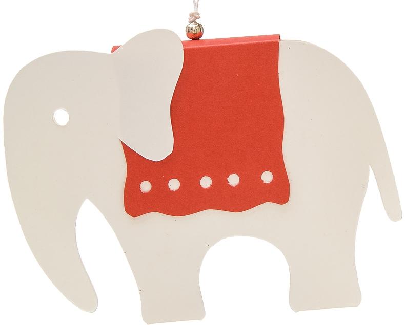 White and Red Kirigami Elephant Ornament - PaperLanternStore.com - Paper Lanterns, Decor, Party Lights &amp; More