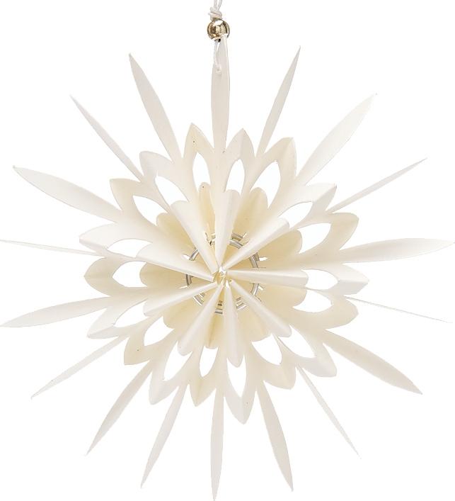 White Raffica Mini Pizzelle Snowflake Ornament - PaperLanternStore.com - Paper Lanterns, Decor, Party Lights & More