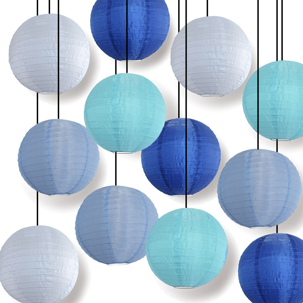 Blue Lagoon Color Party Even Ribbing Ribbed Nylon Lantern Combo Set (12 pc Set)