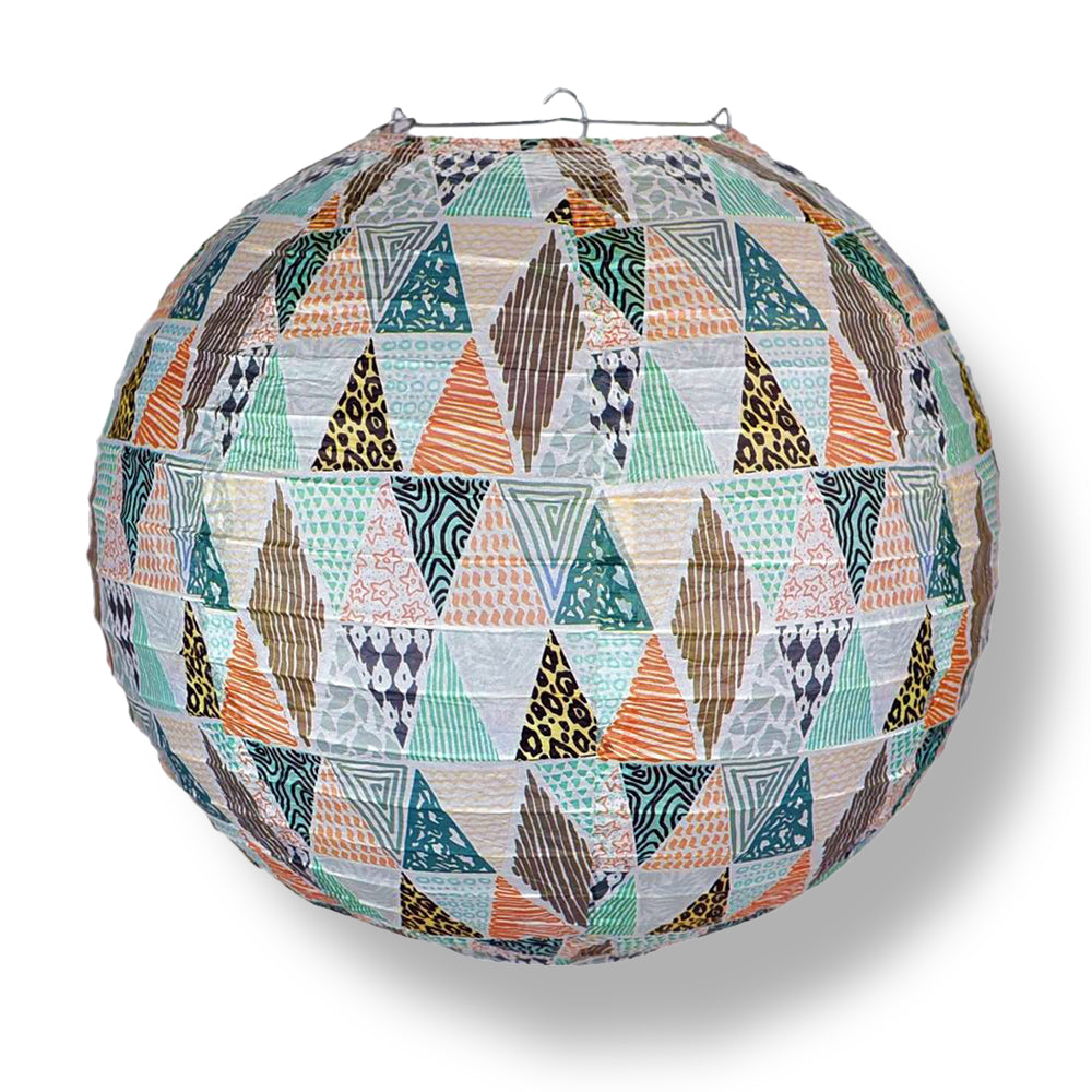 14 Inch Bohemian In the Rough Patterned Premium Paper Lantern - PaperLanternStore.com - Paper Lanterns, Decor, Party Lights &amp; More