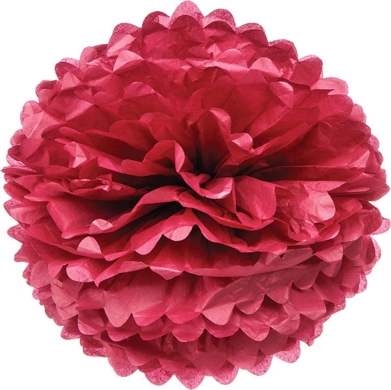 Wine Red 10 Inch Tissue Paper Flower Pom Pom - PaperLanternStore.com - Paper Lanterns, Decor, Party Lights &amp; More