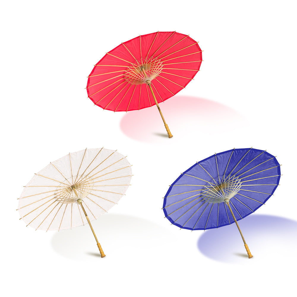 Patriotic 4th of July Set of 3 Paper Parasols for Parties, Parades and Décor