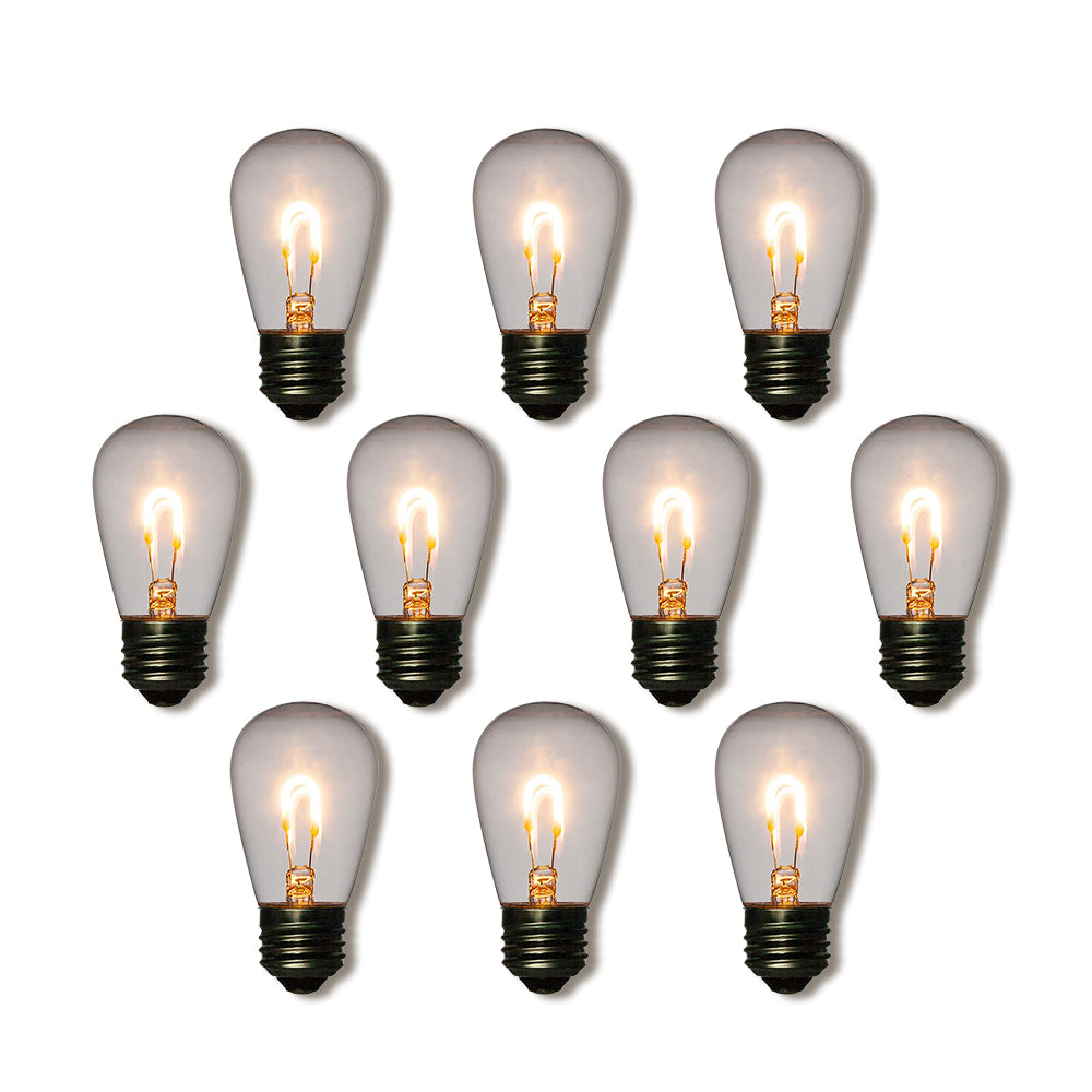10-Pack LED Filament S14 Shatterproof Energy Saving Light Bulb, Dimmable, 1W,  E26 Medium Base, Break-Resistant on Sale Now! We offer vintage and unique  table decorations, LED lights, wedding decor and lighting supplies