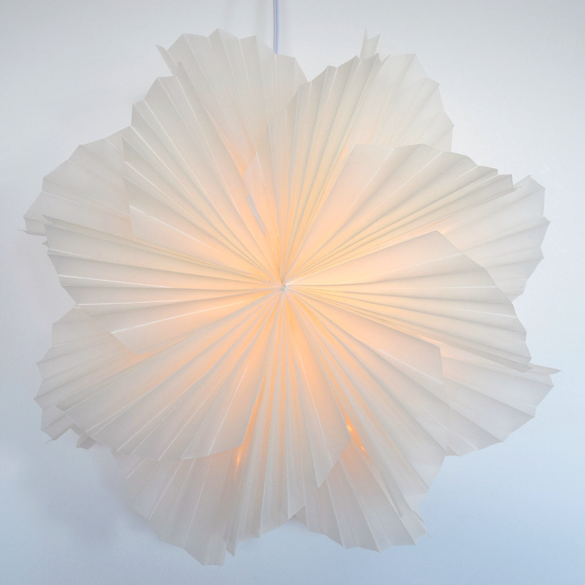 White Glacier Snowflake Lantern Pizzelle Design - Great With or Without Lights - Ideal for Holiday and Snowflake Decorations, Weddings, Parties, and Home Decor