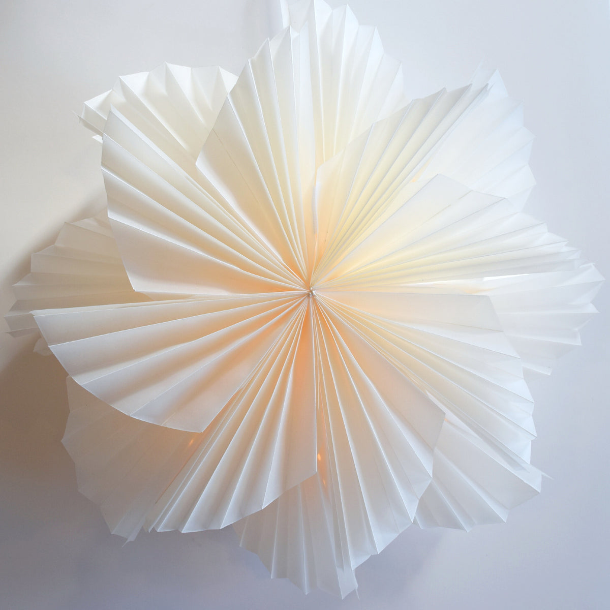 24&quot; White Glacier Snowflake Star Lantern Pizzelle Design - Great With or Without Lights - Ideal for Holiday and Snowflake Decorations, Weddings, Parties, and Home Decor