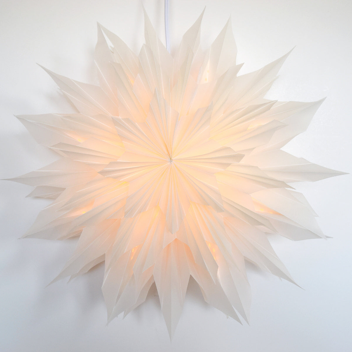 24&quot; White Apricity Snowflake Lantern Pizzelle Design - Great With or Without Lights - Ideal for Holiday and Snowflake Decorations, Weddings, Parties, and Home Decor
