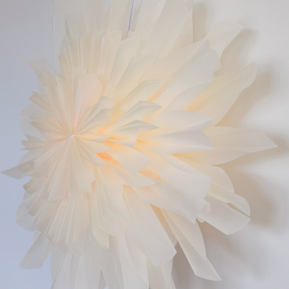 White Snowfall Snowflake Lantern Pizzelle Design - Great With or Without Lights - Ideal for Holiday and Snowflake Decorations, Weddings, Parties, and Home Decor