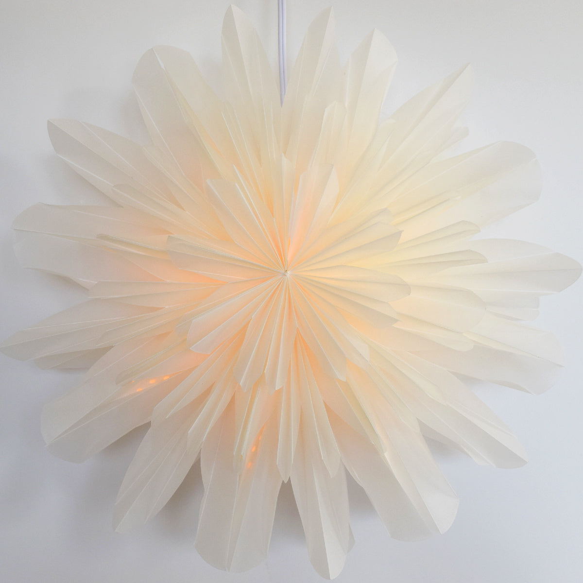 White Snowfall Snowflake Lantern Pizzelle Design - Great With or Without Lights - Ideal for Holiday and Snowflake Decorations, Weddings, Parties, and Home Decor
