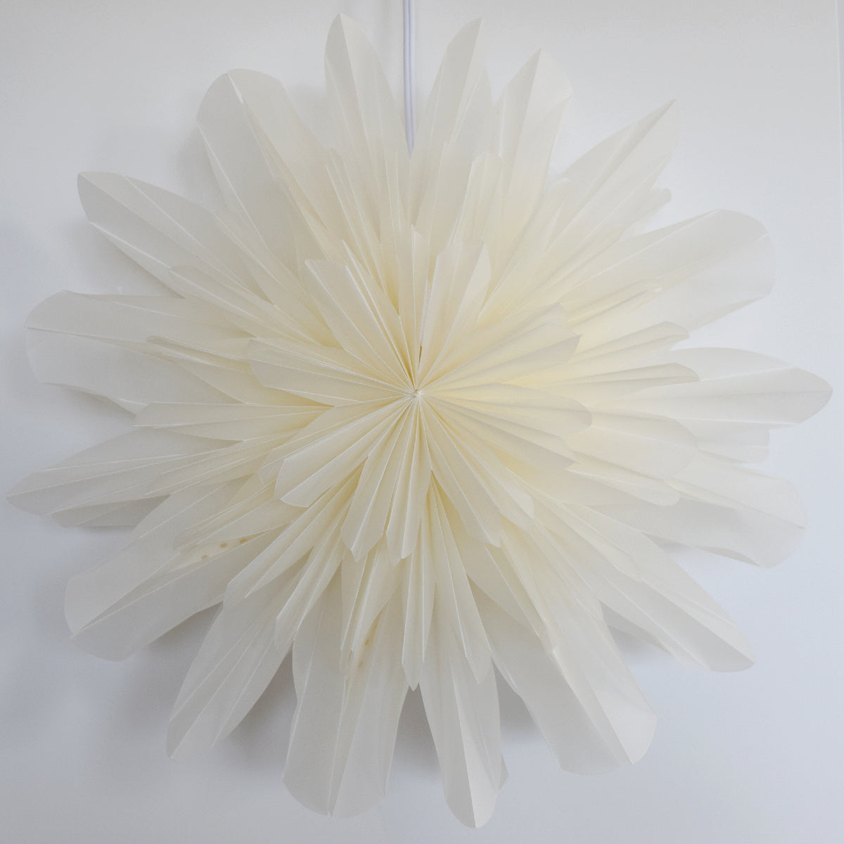 17&quot; White Snowfall Snowflake Star Lantern Pizzelle Design - Great With or Without Lights - Ideal for Holiday and Snowflake Decorations, Weddings, Parties, and Home Decor