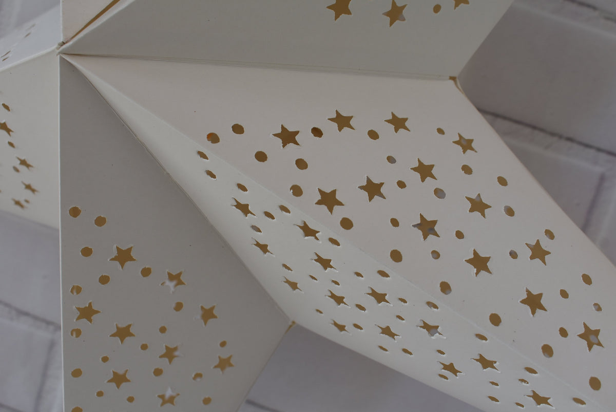 24&quot; White &#39;Thousand Stars&#39; Paper Star Lantern, Hanging Wedding &amp; Party Decoration - PaperLanternStore.com - Paper Lanterns, Decor, Party Lights &amp; More