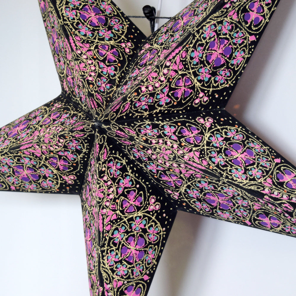 24" Purple Garden Paper Star Lantern, Hanging Wedding & Party Decoration