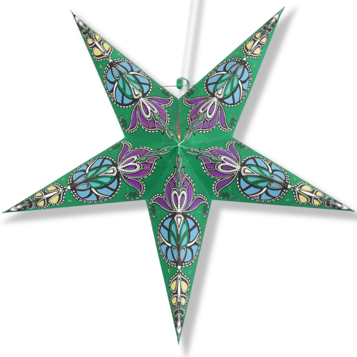 24&quot; Green Neptune Paper Star Lantern, Chinese Hanging Wedding &amp; Party Decoration