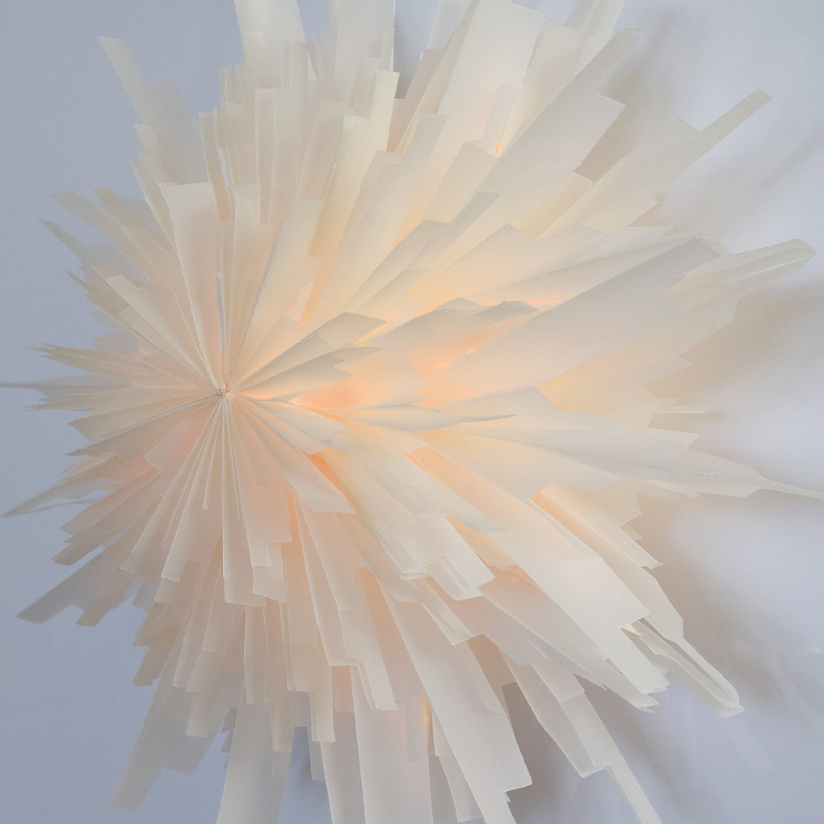 16&quot; White Hiemal Snowflake Lantern Pizzelle Design - Great With or Without Lights - Ideal for Holiday and Snowflake Decorations, Weddings, Parties, and Home Decor