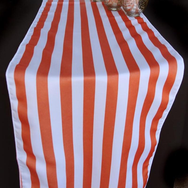 Striped Pattern Table Runner - Orange (12 x 108) - PaperLanternStore.com - Paper Lanterns, Decor, Party Lights & More