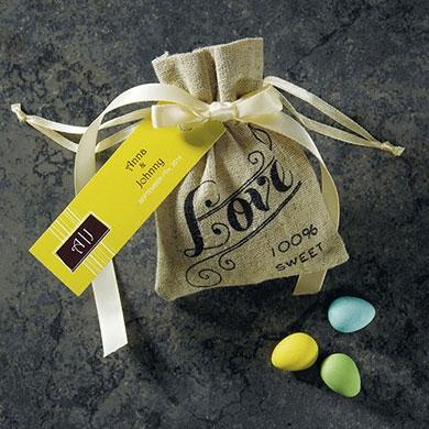 Burlap Favor Bag with Love - 12 pack - PaperLanternStore.com - Paper Lanterns, Decor, Party Lights &amp; More