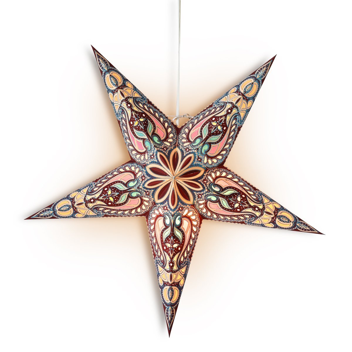 24" Brown Alaska Glitter Paper Star Lantern, Hanging Wedding & Party Decoration - PaperLanternStore.com - Paper Lanterns, Decor, Party Lights & More