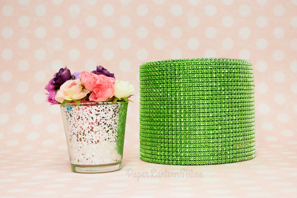 Apple Green Diamond Bling Wrap Roll - 30 FT - PaperLanternStore.com - Paper Lanterns, Decor, Party Lights & More