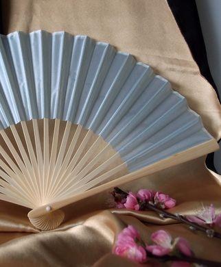 9&quot; Arctic Spa Blue Silk Hand Fans for Weddings (10 Pack)