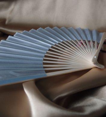 9&quot; Arctic Spa Blue Silk Hand Fans for Weddings (10 Pack)