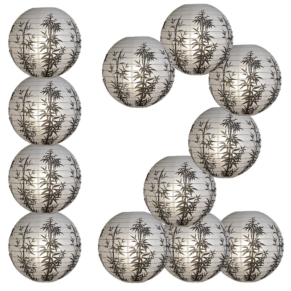 12 PACK | 16" Bamboo Pattern Paper Lantern - PaperLanternStore.com - Paper Lanterns, Decor, Party Lights & More