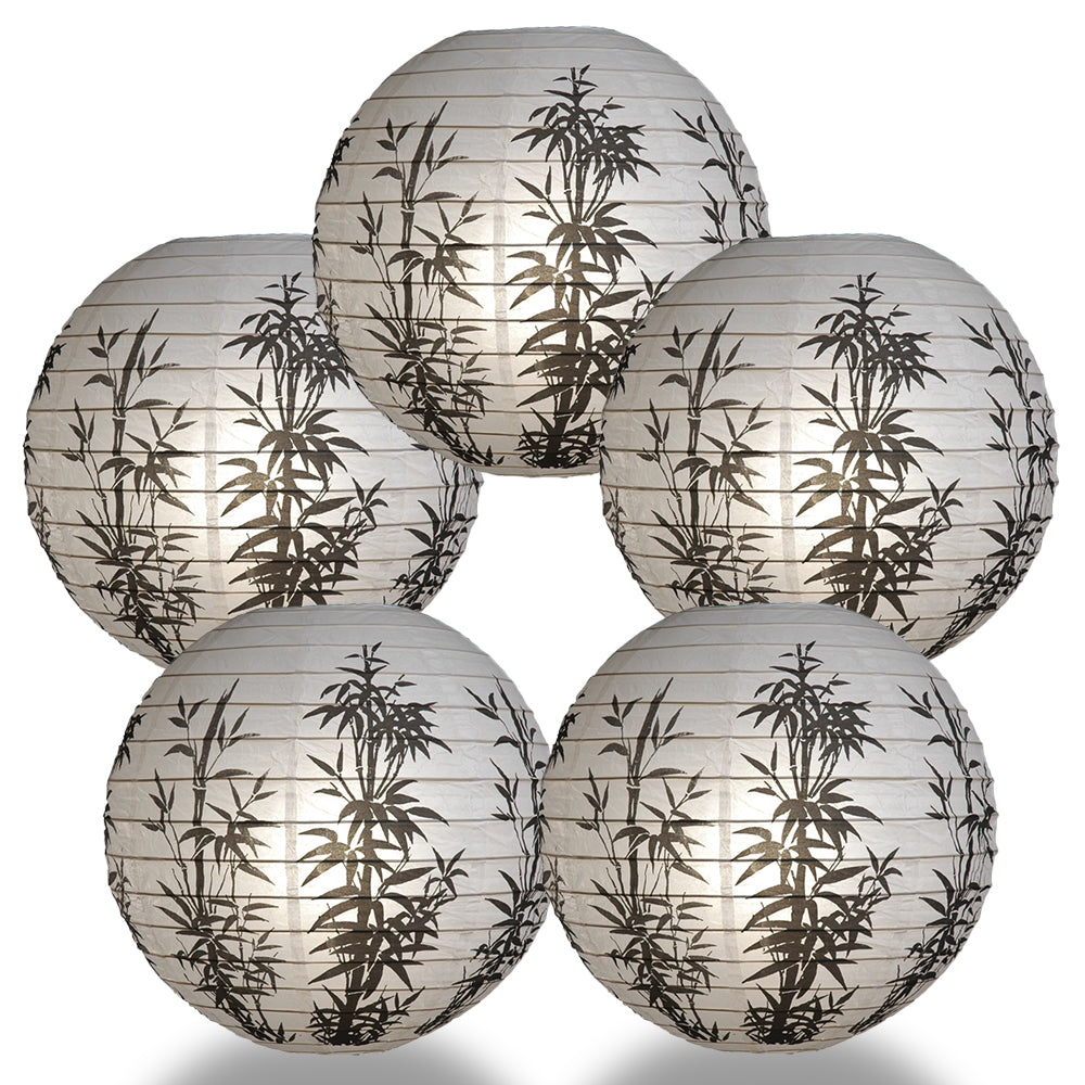 5 PACK | 16&quot; Bamboo Pattern Paper Lantern - PaperLanternStore.com - Paper Lanterns, Decor, Party Lights &amp; More