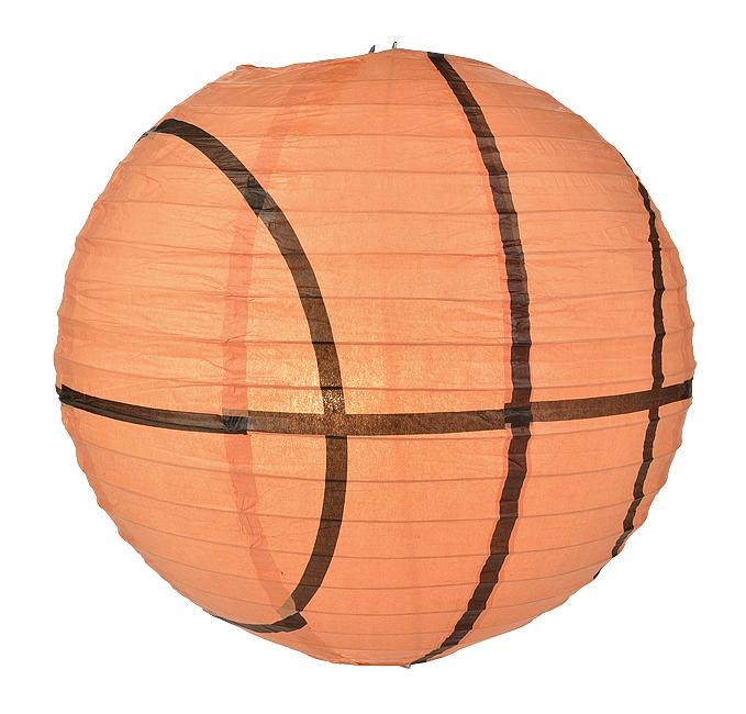 Basketball Paper Lantern Shaped Sports Hanging Decoration - Luna Bazaar | Boho & Vintage Style Decor