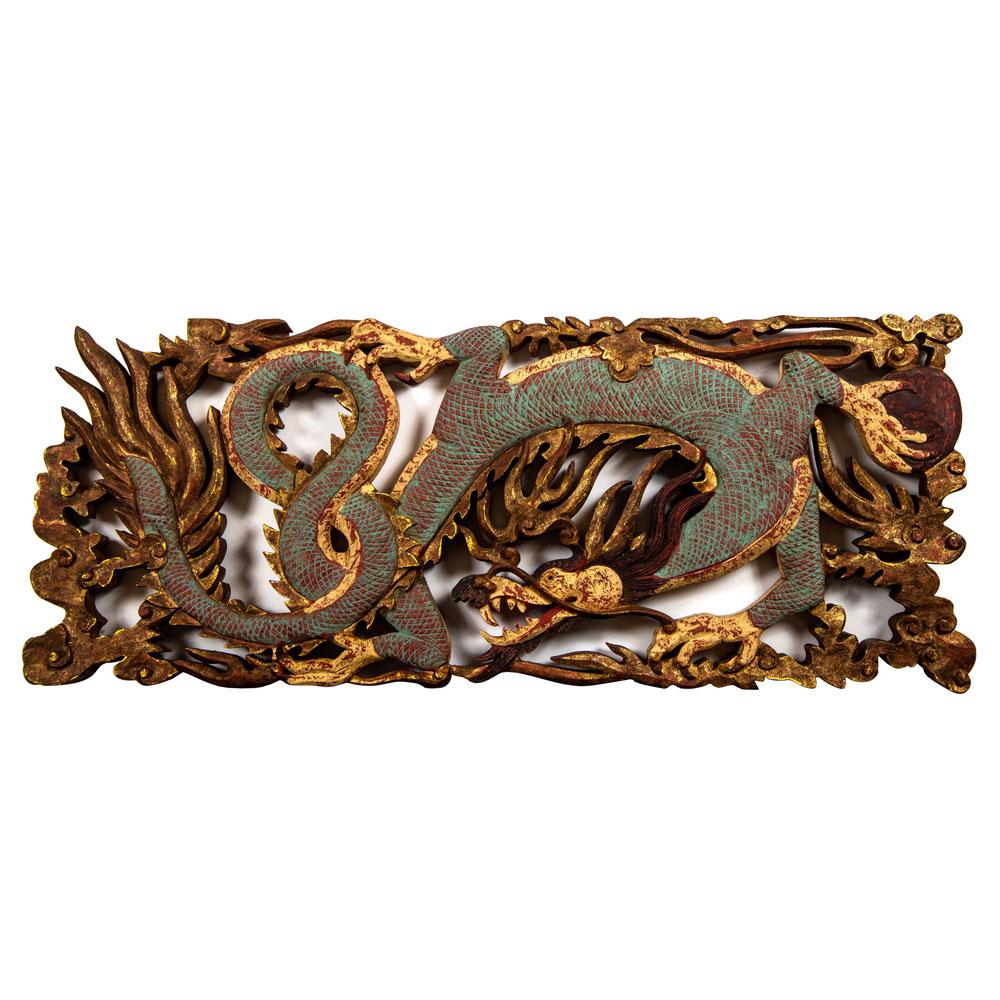 Handcarved Dragon Panel - PaperLanternStore.com - Paper Lanterns, Decor, Party Lights &amp; More