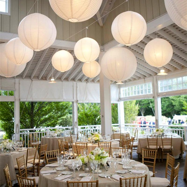 5 PACK | 12&quot; Beige/Ivory Fine Line Premium Even Ribbing Paper Lantern, Extra Sturdy - PaperLanternStore.com - Paper Lanterns, Decor, Party Lights &amp; More