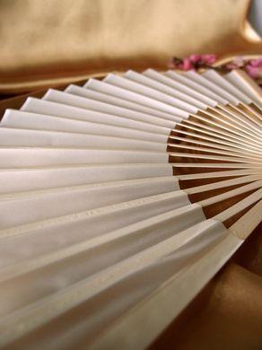 9&quot; Beige / Ivory Silk Hand Fans for Weddings (10 Pack) - Luna Bazaar | Boho &amp; Vintage Style Decor