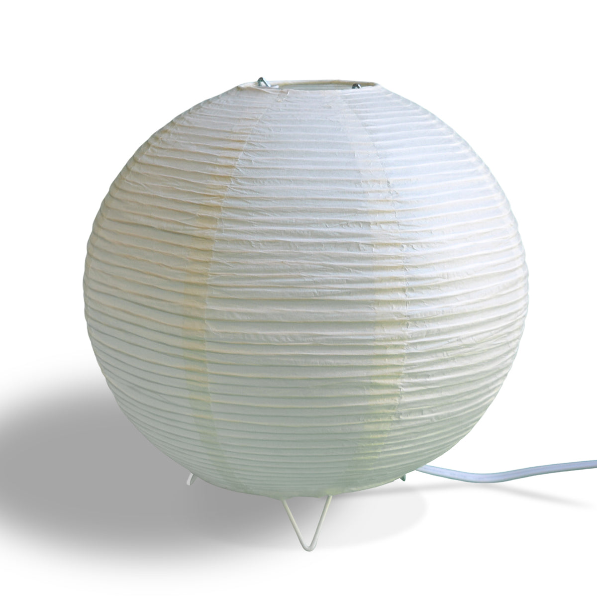 Beige/Ivory Corded Round Table Top Lantern Lamp Kit w/ Light Bulb, Fine Line Paper Moon - PaperLanternStore.com - Paper Lanterns, Decor, Party Lights &amp; More