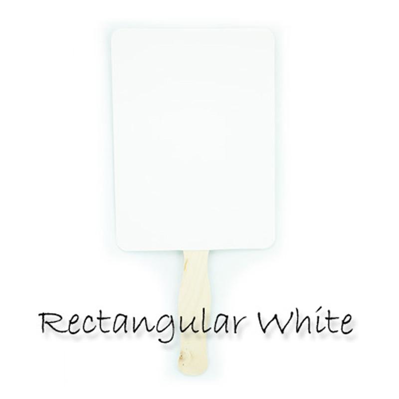 Blank Glossy White Rectangle Paddle Fans for DIY Wedding Invitations and Programs SINGLE - PaperLanternStore.com - Paper Lanterns, Decor, Party Lights & More