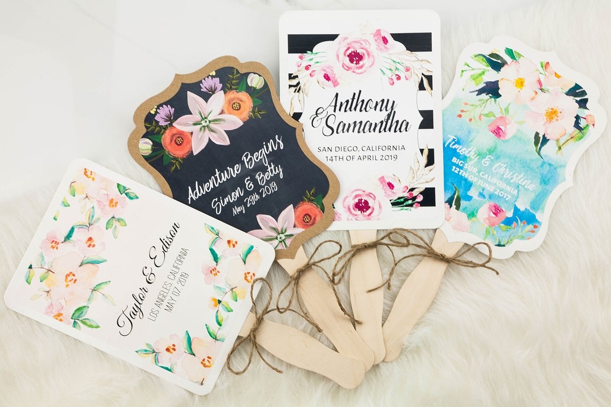 Blank Kraft Rectangle Paddle Fans for DIY Wedding Invitations and Programs SINGLE - PaperLanternStore.com - Paper Lanterns, Decor, Party Lights &amp; More