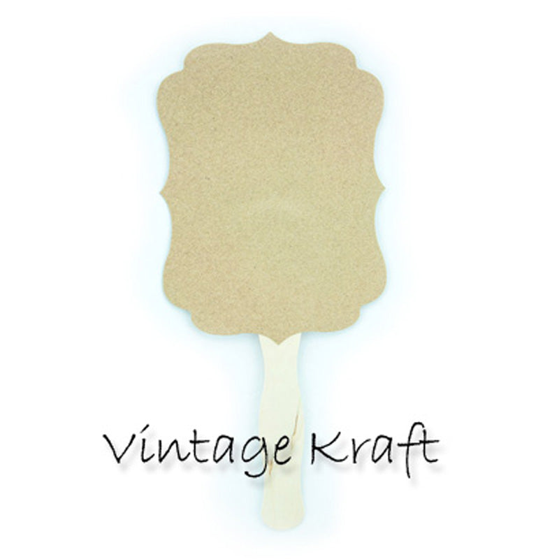 Blank Kraft Vintage Paddle Fans for DIY Wedding Invitations and Programs (20-Pack) - PaperLanternStore.com - Paper Lanterns, Decor, Party Lights &amp; More