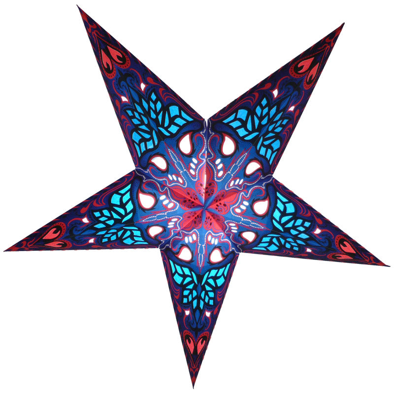 24&quot; Blue Crown Paper Star Lantern, Chinese Hanging Wedding &amp; Party Decoration - PaperLanternStore.com - Paper Lanterns, Decor, Party Lights &amp; More