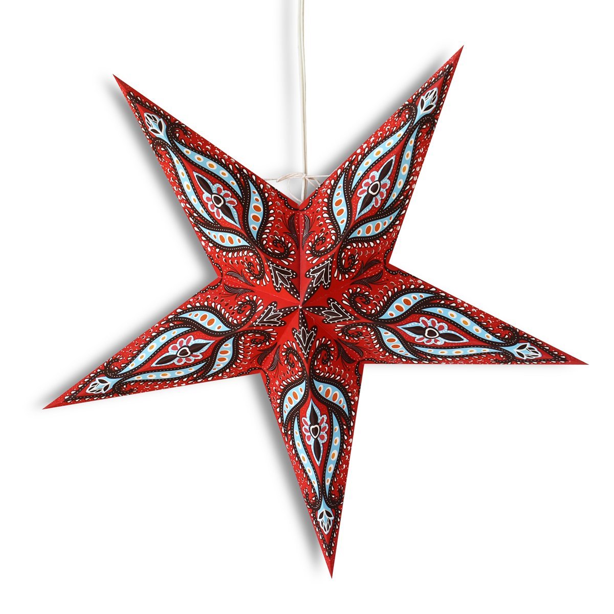 24" Red / Black Bloom Paper Star Lantern, Hanging Wedding & Party Decoration - PaperLanternStore.com - Paper Lanterns, Decor, Party Lights & More