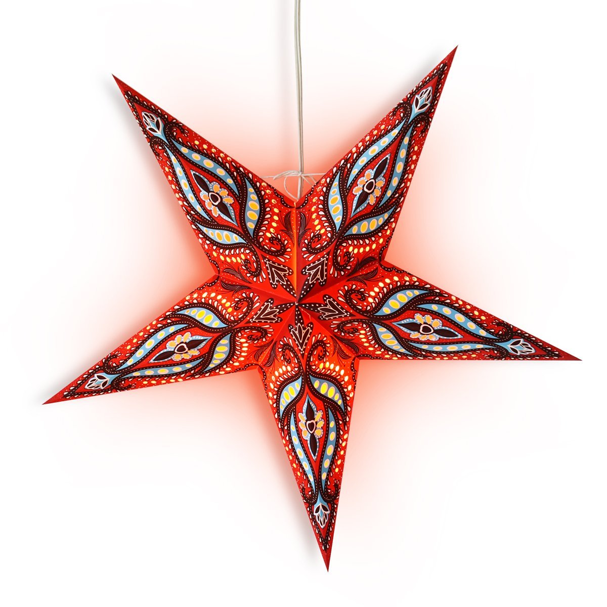 24&quot; Red / Black Bloom Paper Star Lantern, Hanging Wedding &amp; Party Decoration - PaperLanternStore.com - Paper Lanterns, Decor, Party Lights &amp; More