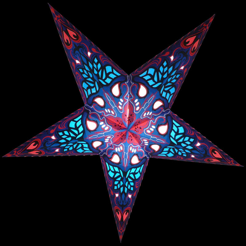 24&quot; Blue Crown Paper Star Lantern, Chinese Hanging Wedding &amp; Party Decoration - PaperLanternStore.com - Paper Lanterns, Decor, Party Lights &amp; More