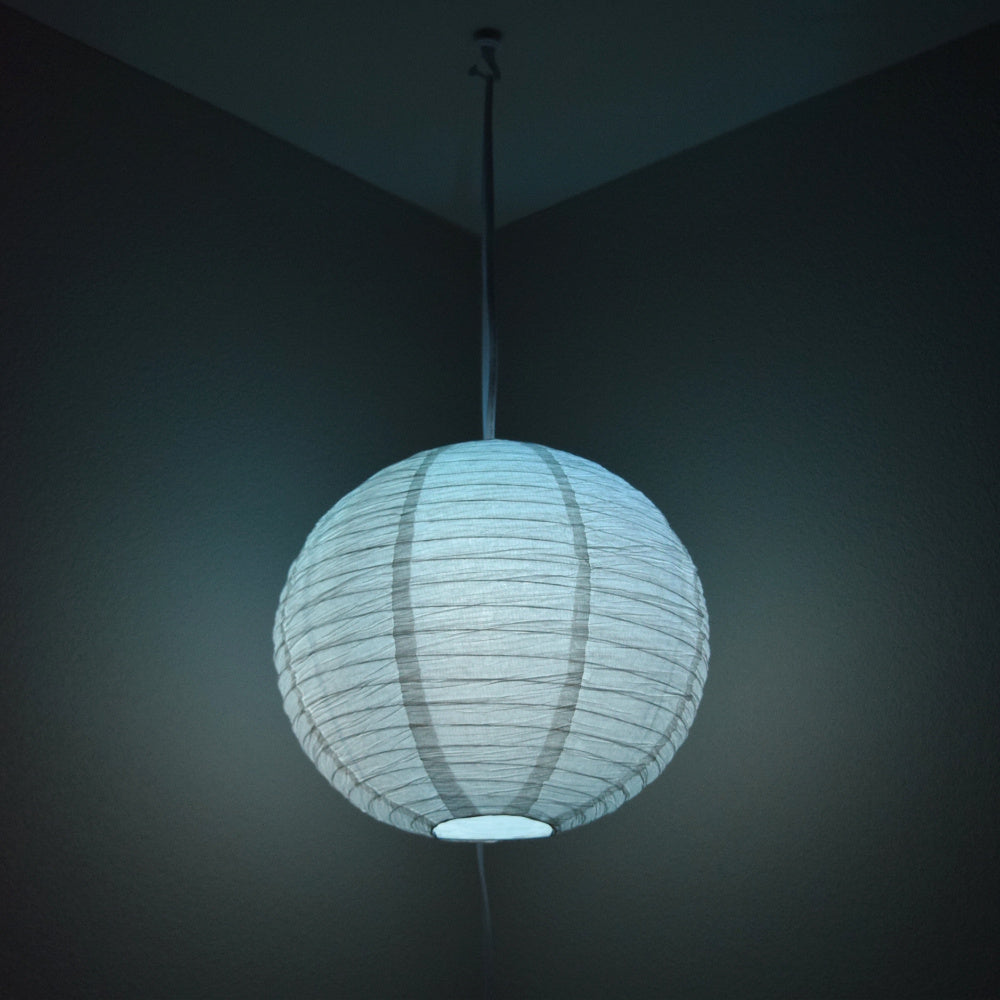 Crepe Premium Paper Lantern Pendant Light Cord Kit with S14 Blue LED Bulb