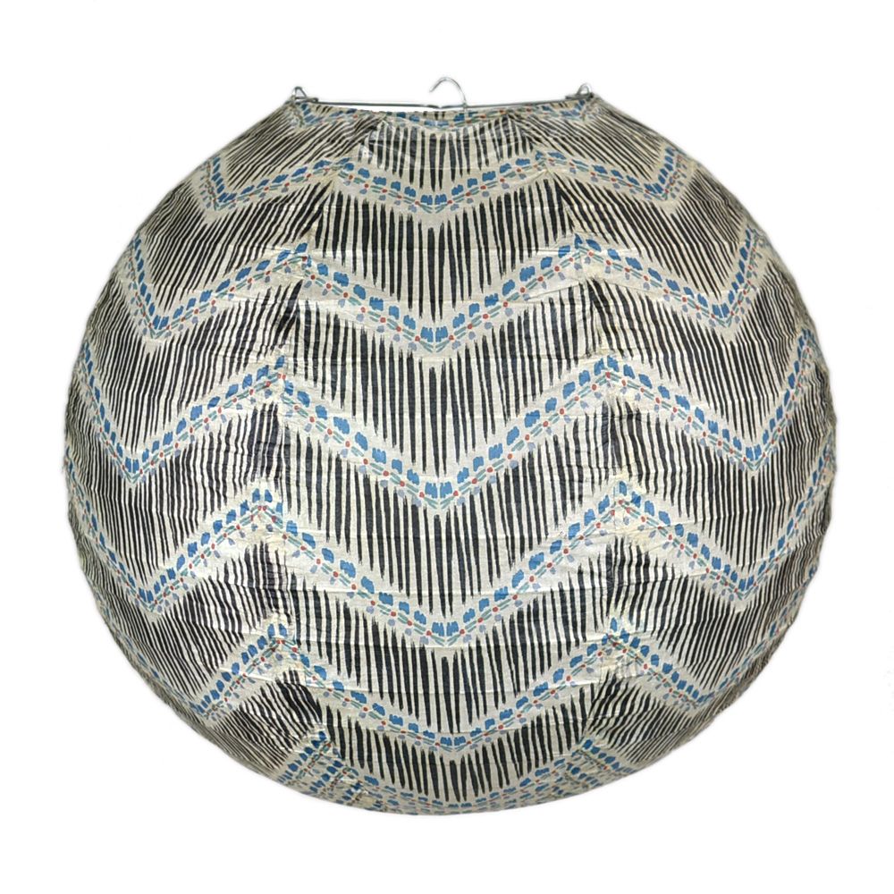 14 Inch Bohemian Brush Chevron Patterned Premium Paper Lantern - PaperLanternStore.com - Paper Lanterns, Decor, Party Lights &amp; More