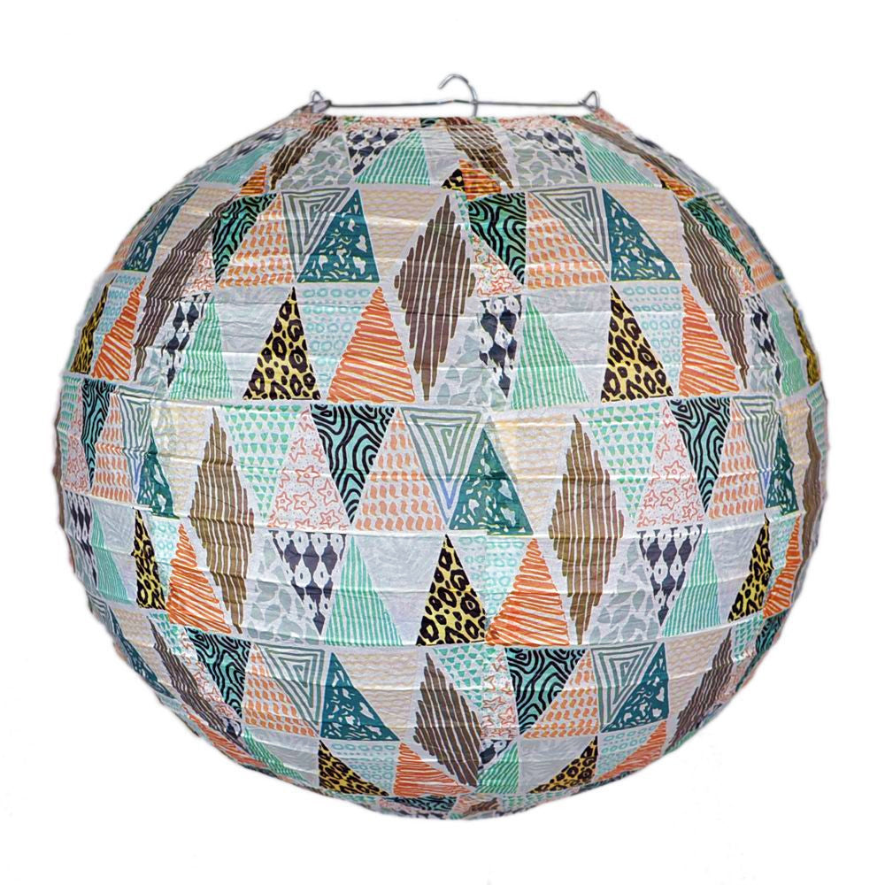 14 Inch Bohemian In the Rough Patterned Premium Paper Lantern - PaperLanternStore.com - Paper Lanterns, Decor, Party Lights &amp; More