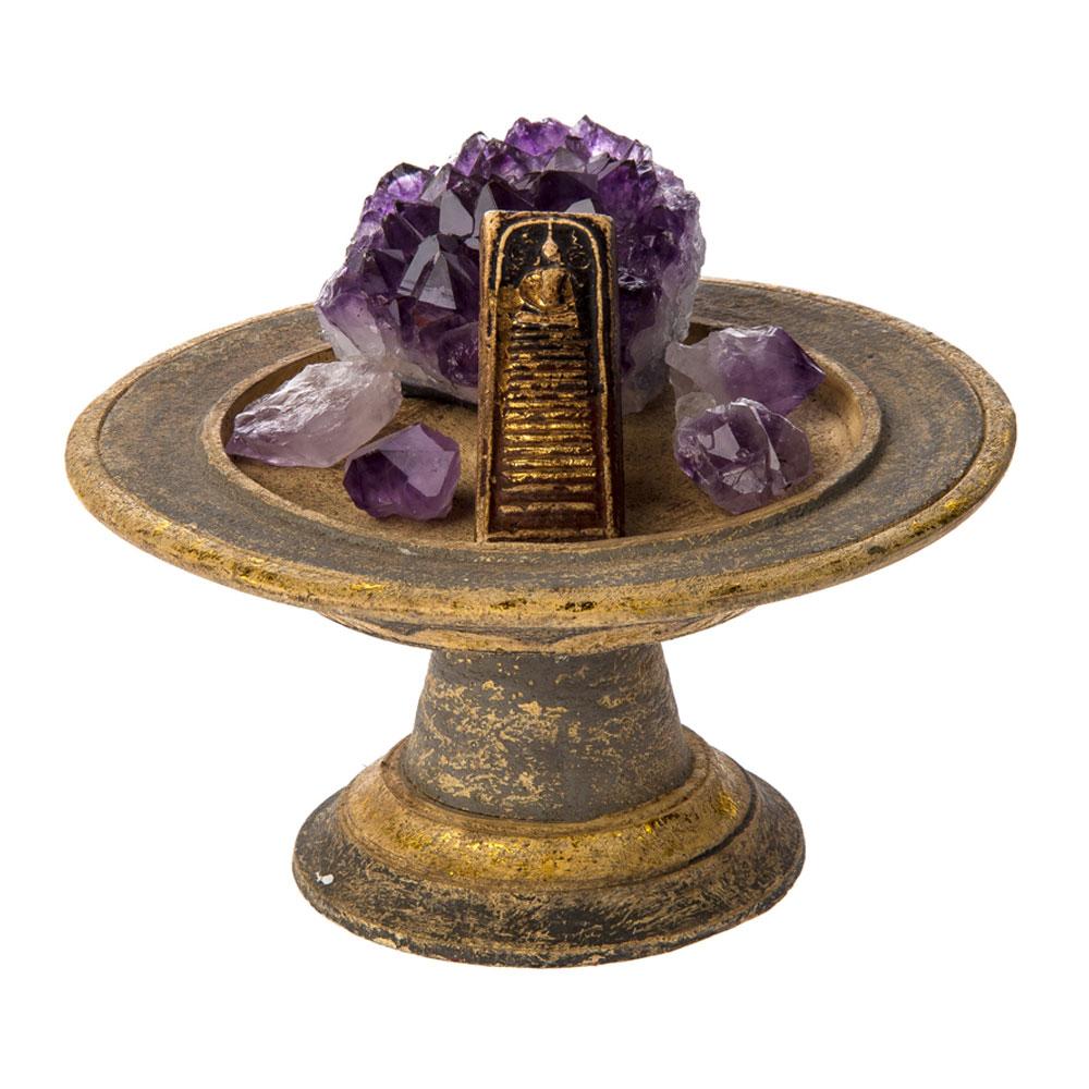 Wooden Pedestal-Gold - PaperLanternStore.com - Paper Lanterns, Decor, Party Lights &amp; More