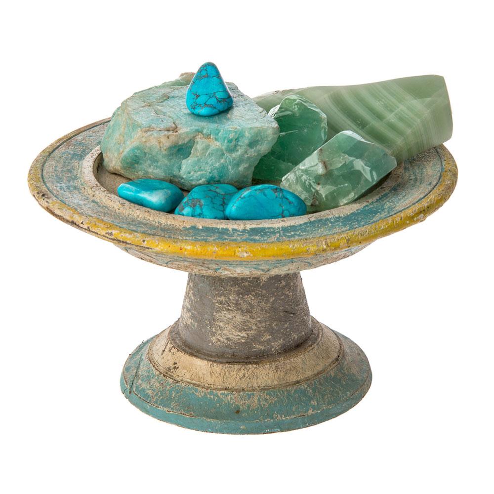 Wooden Pedestal-Aqua - PaperLanternStore.com - Paper Lanterns, Decor, Party Lights &amp; More