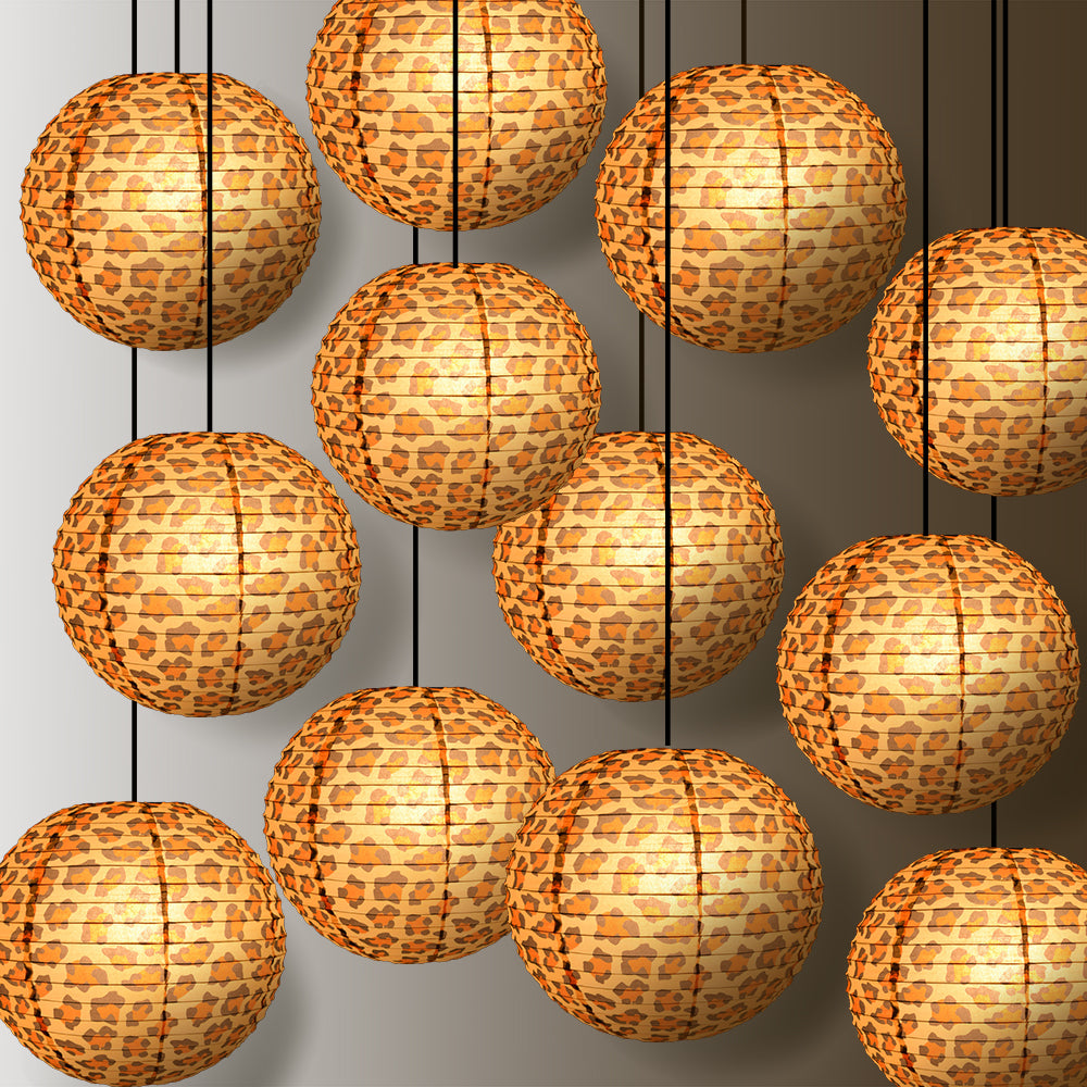 12 PACK | 14" Cheetah Print Paper Lantern - PaperLanternStore.com - Paper Lanterns, Decor, Party Lights & More