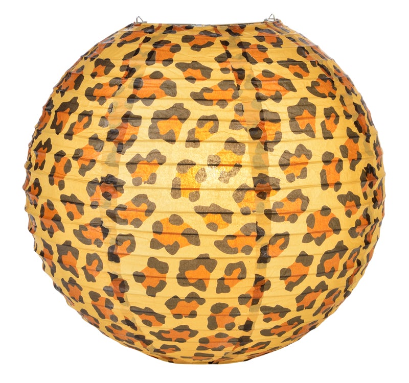 14" 4-Pack Safari Animal Print Cheetah Giraffe Tiger Zebra Paper Lanterns Party Variety Pack