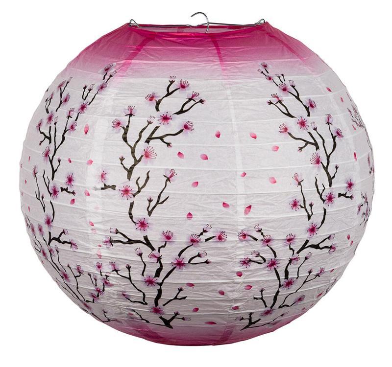 14&quot; Pink Cherry Blossom Tree Japanese Paper Lantern - PaperLanternStore.com - Paper Lanterns, Decor, Party Lights &amp; More