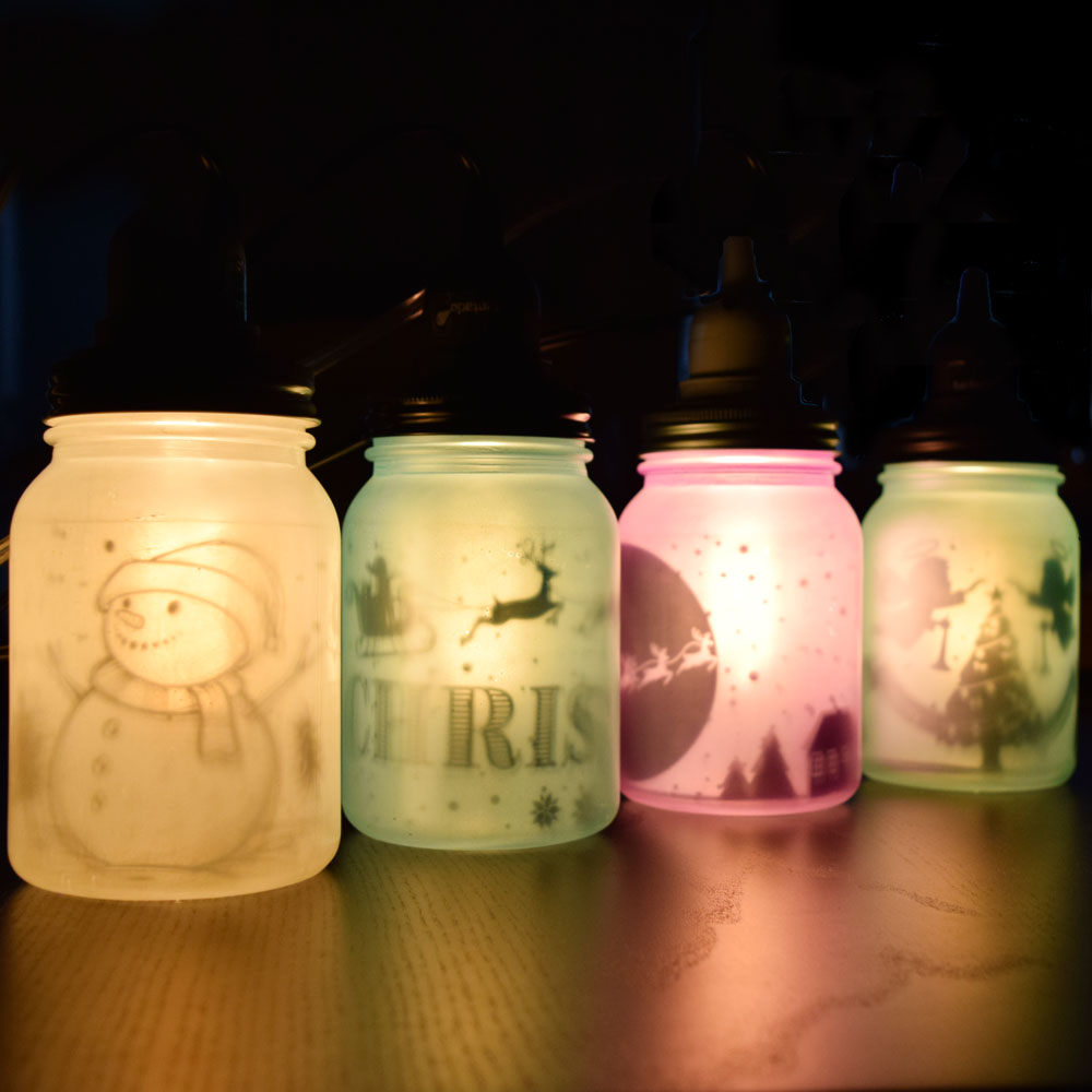 Decorative Christmas Holiday Frosted Pendant Light Mason Jar Luminaries Set (4 PACK) - COMPLETE KIT - PaperLanternStore.com - Paper Lanterns, Decor, Party Lights & More