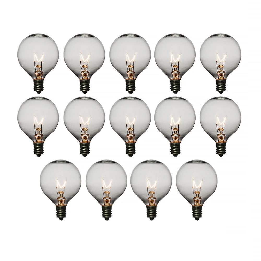 Clear 5-Watt Incandescent G40 Globe Light Bulbs, E12 Candelabra Base (28 PACK) - PaperLanternStore.com - Paper Lanterns, Decor, Party Lights &amp; More