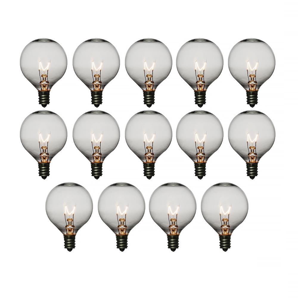 Clear 5-Watt Incandescent G40 Globe Light Bulbs, E12 Candelabra Base (28 PACK) - PaperLanternStore.com - Paper Lanterns, Decor, Party Lights & More