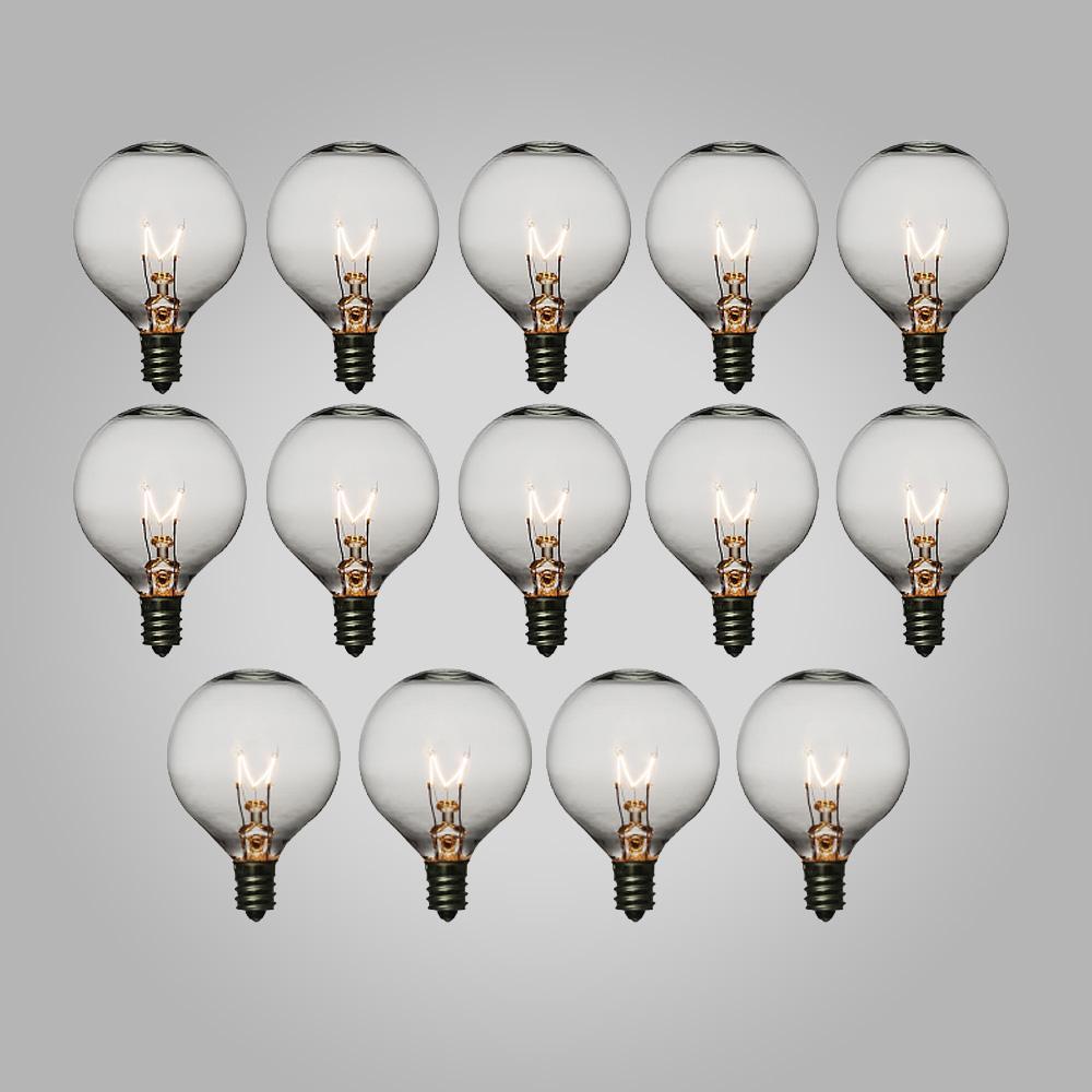 Clear 5-Watt Incandescent G40 Globe Light Bulbs, E12 Candelabra Base (28 PACK) - PaperLanternStore.com - Paper Lanterns, Decor, Party Lights &amp; More