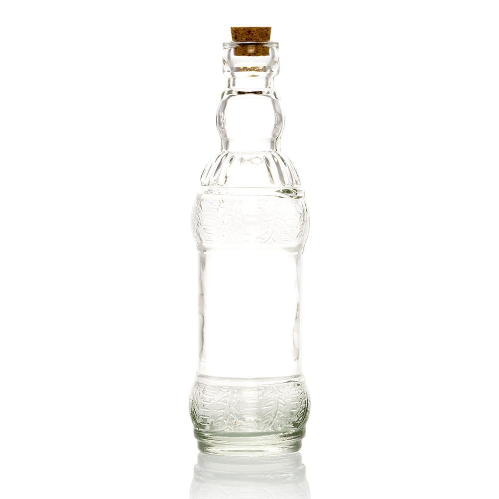 6.5" Edna Clear Vintage Glass Bottle with Cork - DIY Wedding Flower Bud Vases - PaperLanternStore.com - Paper Lanterns, Decor, Party Lights & More